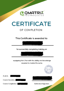 Qmatrix Certificate